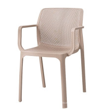 Оптовые дешевые творческий высокое качество пластика полый подлокотник обеденный стул